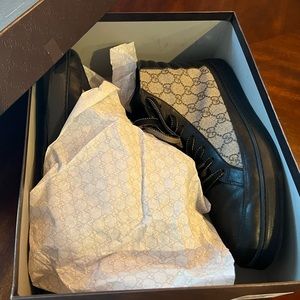 Gucci monogram mens high top sneakers black